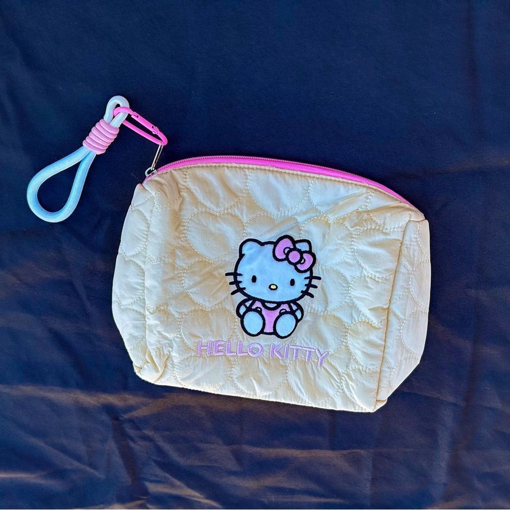Hello Kitty Quilted Beige makeup bag
